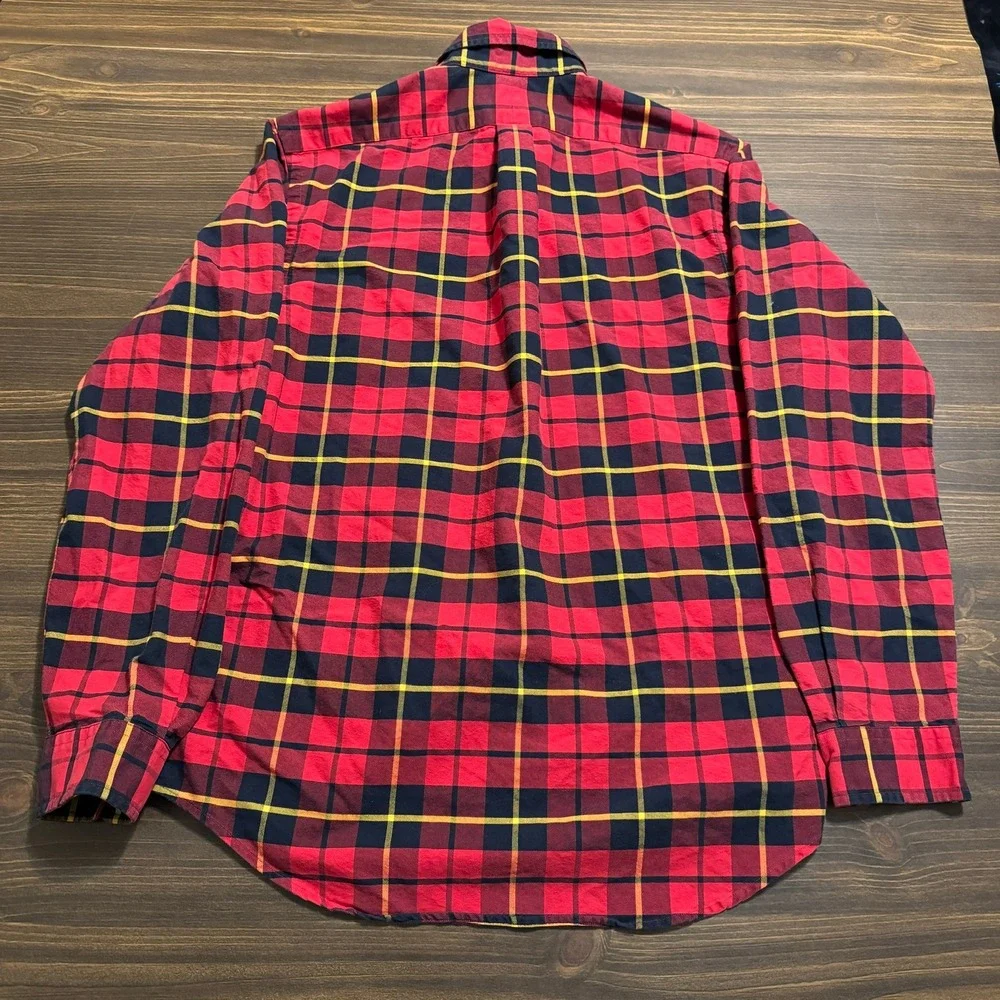 Polo Ralph Lauren Casual Button Down Shirt Mens M Preppy Long Sleeve Flannel Red